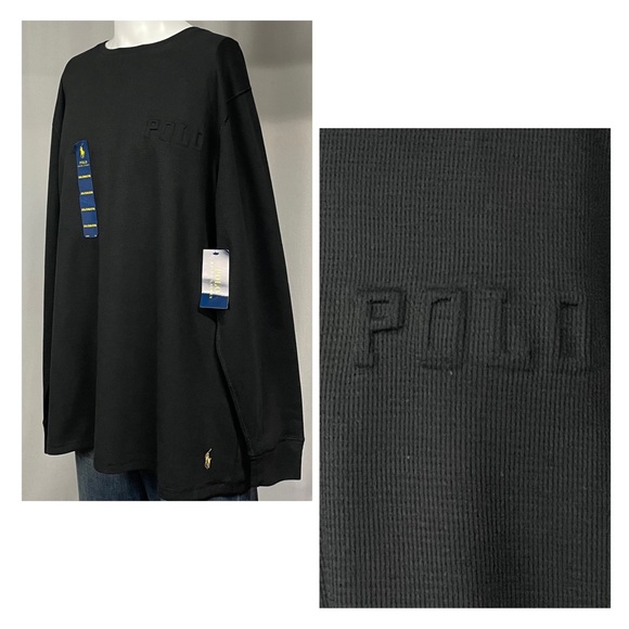 Polo Ralph Lauren Other - Polo Ralph Lauren New XXL Black Puffy Letter Thermal Longsleeved Tan Man Shirt